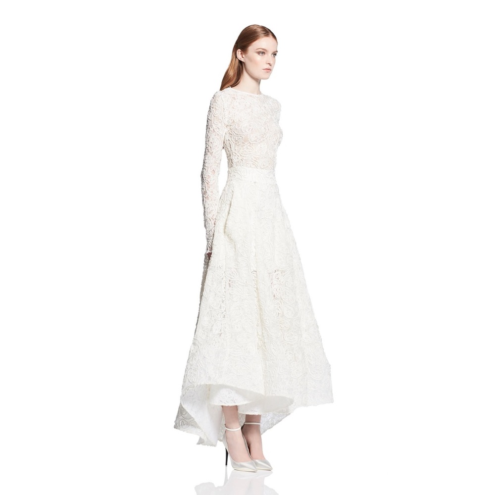 Maticevski Promising Embroidered Lace Midi Skirt Top Wedding Dress - Picture 3 of 14